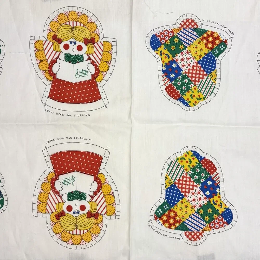 Vintage Calico Christmas Ornaments Fabric Panel Cut N Sew Makes 12 Spring Mills